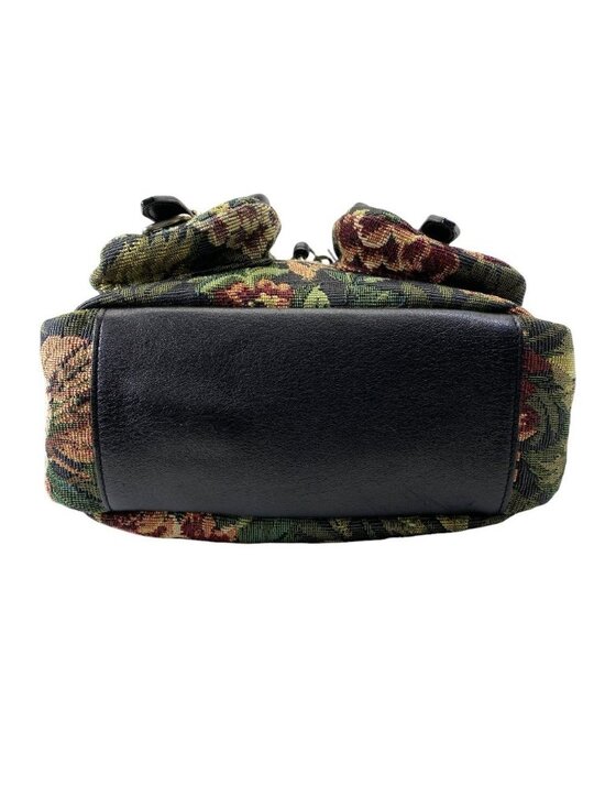 Saint Laurent Festival Tapestry Backpack Canvas Leather Black Multicolor Fine main image 4